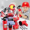 Kinder Feuerwehrmann Cosplay Set Kind Rollenspiel Puzzle Erleuchtung Simulation Wartungskiste Brandschutzwissen Lernen