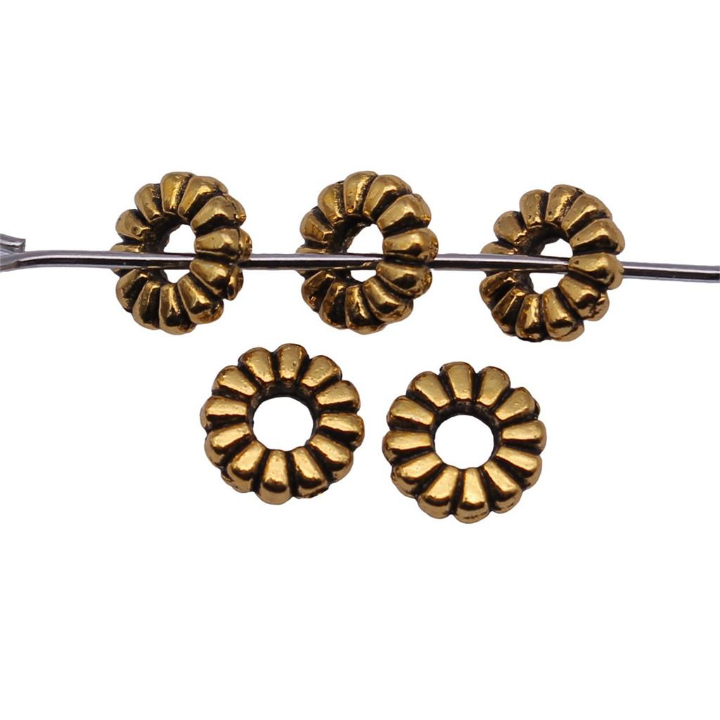 Caps Beaded Edge Spacer Beads Antique Style For DIY Jewelry Projects