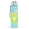 1PC Watercolor Green Frog Flower 750ml Color Plastic Sports Water Bottle Leakproof Flip Straw Lid Suitable for Sports Office Home Use