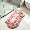 Cartoon Kat nepkasjmier vloermat: Vuilafstotend, Waterabsorberend voor Badkamer, Woonkamer, Balkon, en Huidvriendelijke Decoratie