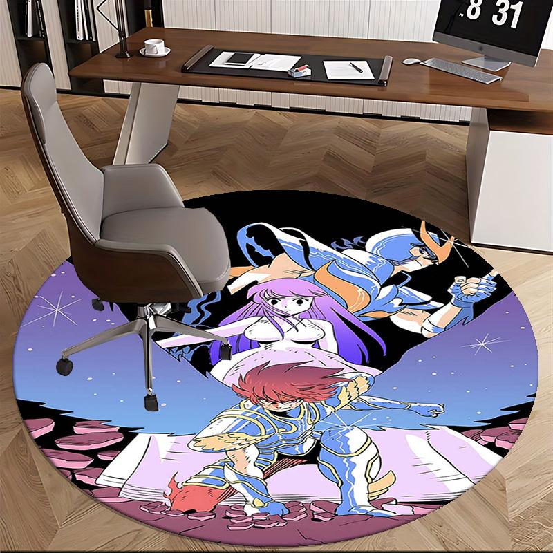 1pc Round Carpet - Office Chair Mat, Non-Slip Rug for Anime Lovers | Festival Gift, Seasonal Decor | Suitable for Home Office, Living Room
