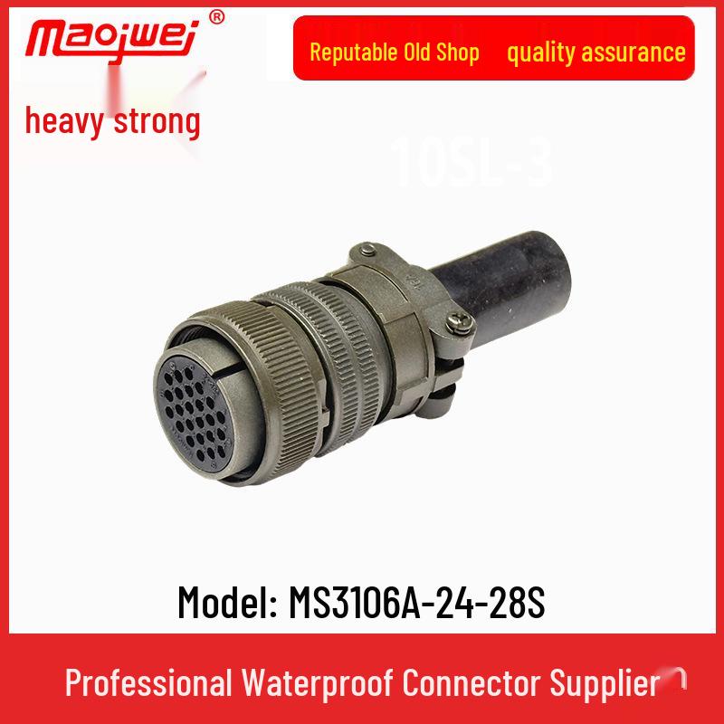 Heavy Duty 24-Pin Male/Female Connector Plug & Socket (US Standard) MS3106A24-28S/MS3102A24-28P