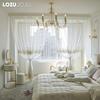 1PC LOZUJOJU French Style Gold Thread Embroidered Sheer Curtain Romantic Style Luxury Tulle for Living Room Bedroom Balcony Window Home Decor