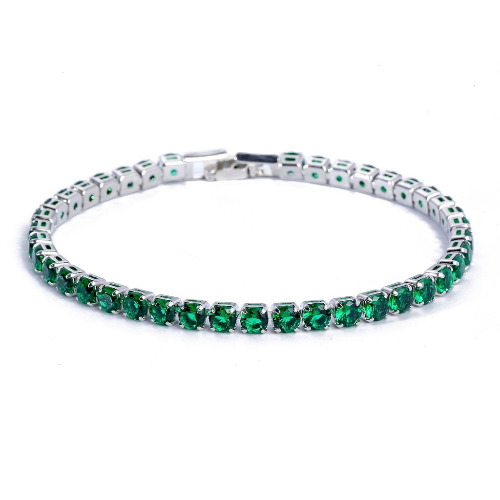 2022 New Fashion Free Shipping Copper Alloy Gold Plated 4MM Cubic Zirconia CZ Diamond Charm Tennis Bracelet for Women
