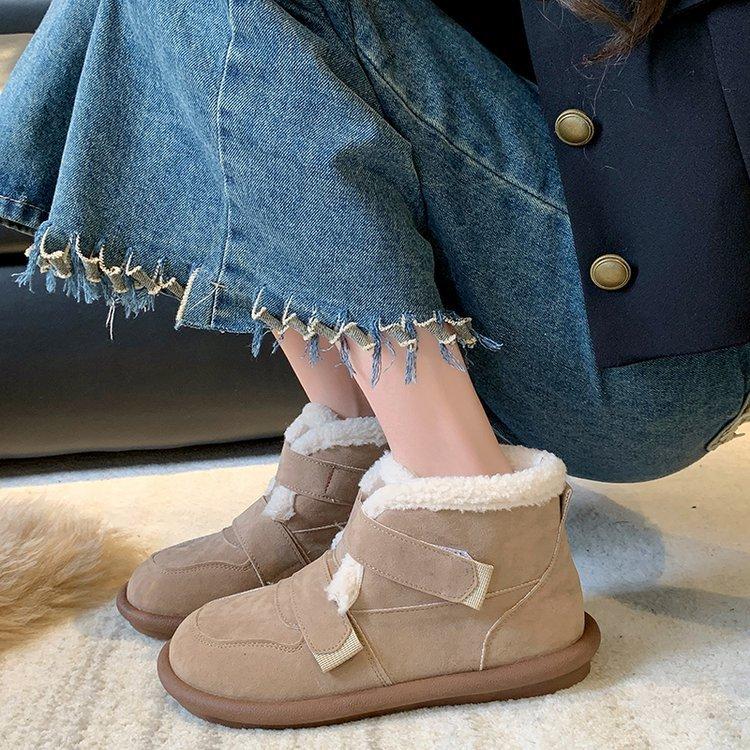 Mori System Short Warm Cotton Shoes Children's Fall and Winter Padded Korean Version of The Student Non-slip Snow Boots