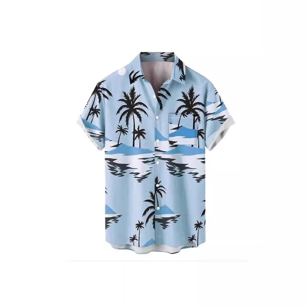 Men'S Hawaiian Vacation Casual Short Sleeve Shirt 3D Printed Fashion Loose Lapel