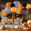 12Pcs Halloween Party Decorations Honeycomb Pumpkin Ball Lanterns Paper Fan Hanging Ornaments Indoor Outdoor Spooky Decor for Home Office Party