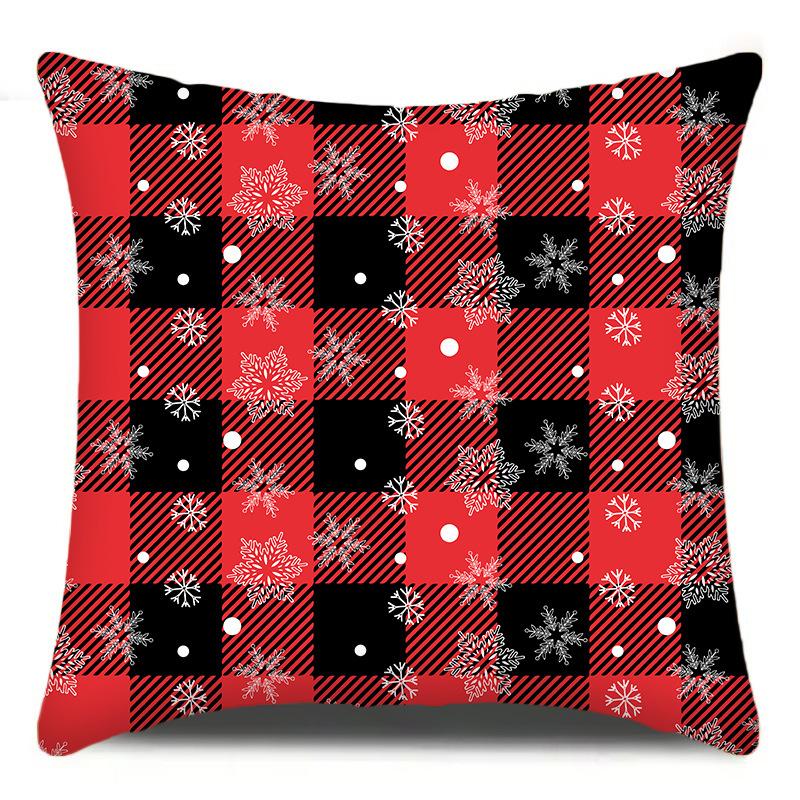 

Рождественская клетка Рождественское украшение Подушка Цифровая печать Многоцветный узор Наволочка для диванной подушки 45*45cm