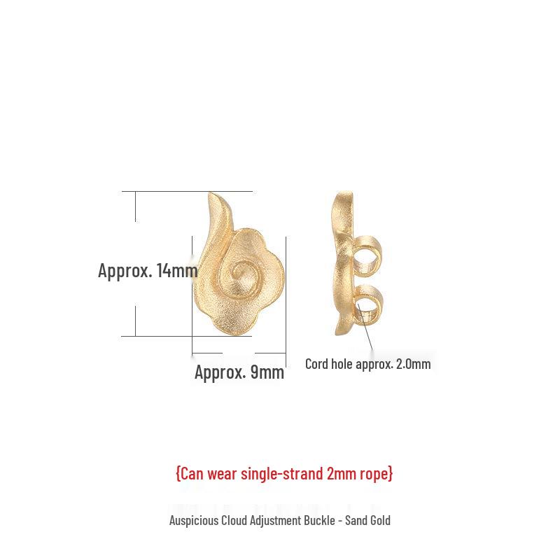 

S925 Sterling Silver Cloud Rope Necklace Clasp, Adjustable Buckle for Jade Pendant, 3mm Retro DIY Accessory