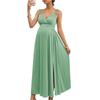 Women's Lace Shoulder Strap Pregnant Women's Long Dress Deep V Split Pregnant Women's Dress