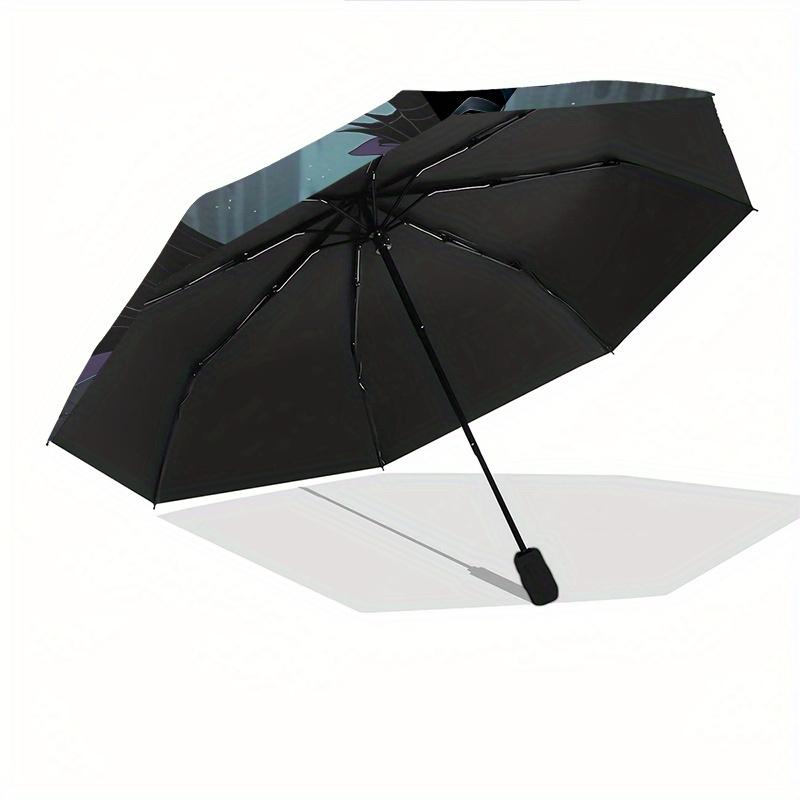 Maleficent, Sorceress Automatic Opening and Closing Umbrella - 8 Ribs Portable Folding Umbrella with Plastic Handle, Suitable for Leisure an