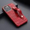 Crocodile Leather Case For iPhone 14 13 12 Pro Max Mini Wrist Strap Stand Holder Cover For iPhone 14 Plus 11 Pro Max XR XS X