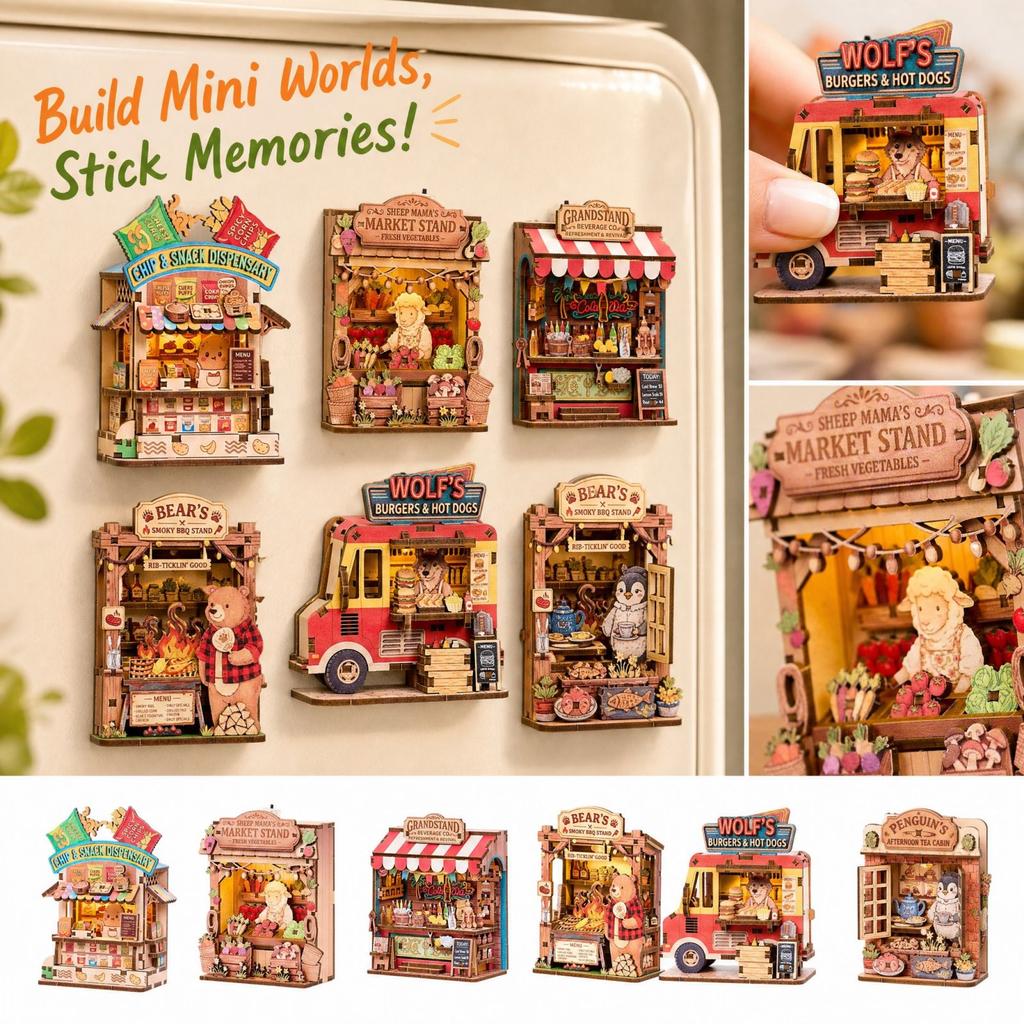 3D Magnetic Refrigerator Magnets Hand-Assembled Decorative
