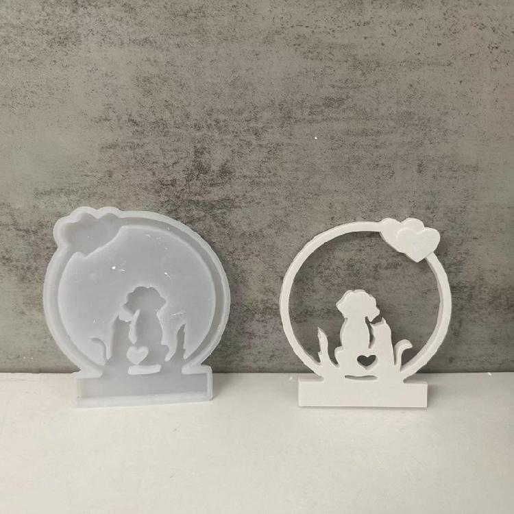 Candle Holder Silicone Molds Rings Cats Dog Candlestick Mould Craft Supplies Plaster Molds for Table Decorations