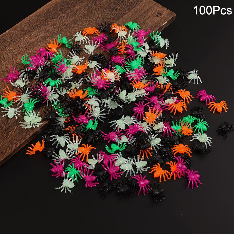 50-200Pcs Multicolor Mini Spiders For Halloween Party Spider Web Decoration Haunted House Home Table Horror Props Kid Tricky Toy