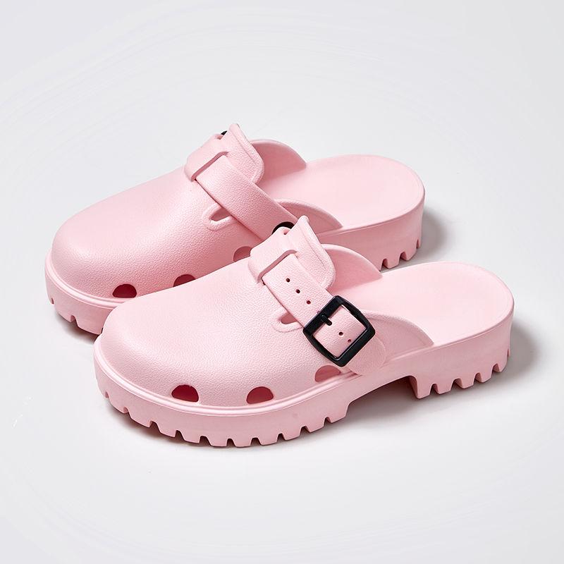 Fashion Slides Black Round Toe Women's Mules Slippers and Ladies Sandals Platform Shoes New Fashion Casual Wholesale Original Pvc Eva 39
