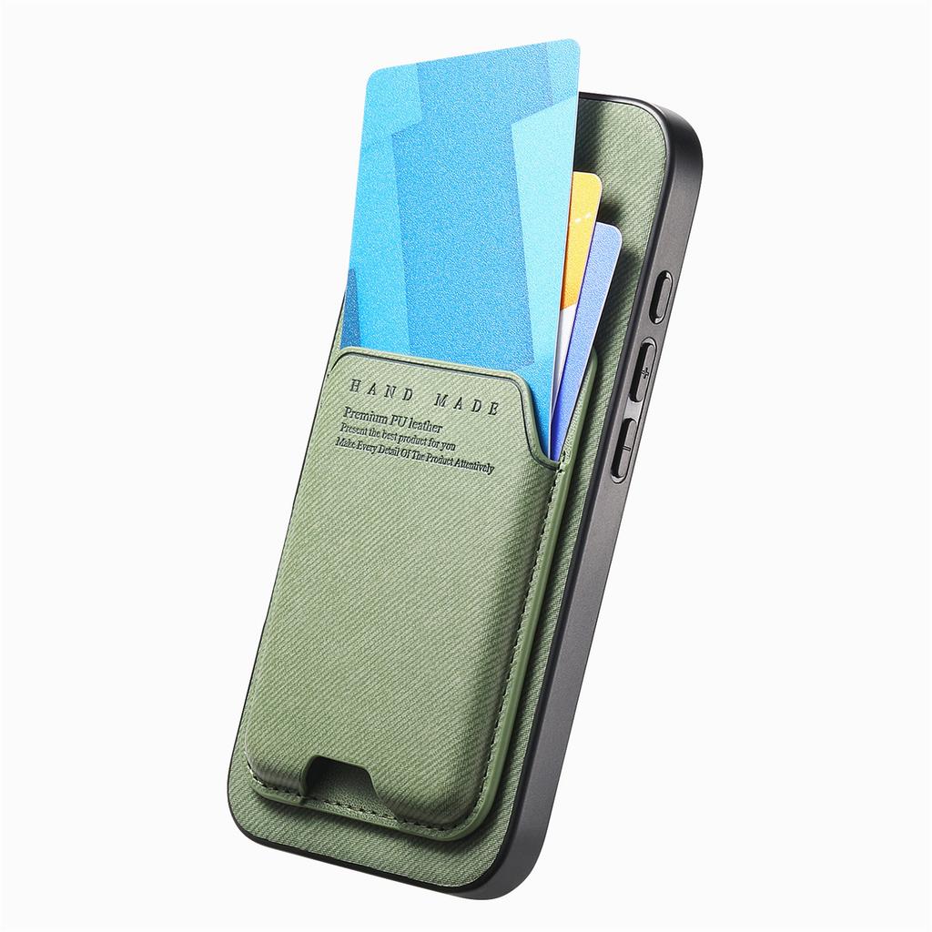 For iPhone Air Case Cloth Texture Leather+PC+TPU Phone Cover with Card Holder Kickstand
