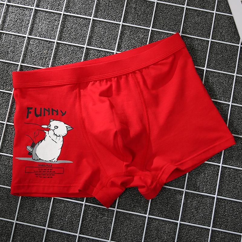 Men's Comfortable Cotton Crocodile Cartoon Print Boxer Briefs