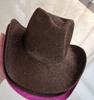 Western Suede Upturned Edge Western Cowboy Hat Men's and Women's Outdoor Travel Hat Rolled Brim Ethnic Style Top Hat Felt Hat