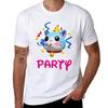 funny party cat, 3D T-Shirt Casual Holiday Short Sleeve Tee