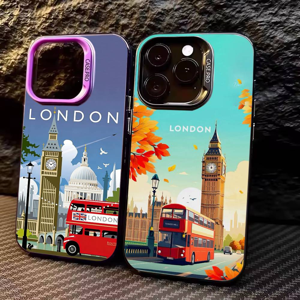 Phone Case London Bus England Big Ben for Samsung Galaxy S26 S25 S24 S23 S22 S21 S20 Note20Ultra Edge Plus Anti Fall Matte Cover
