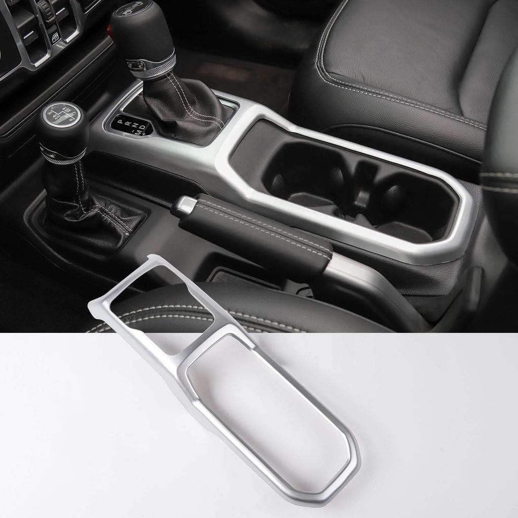 JeCar Interior Gear Shift Cup Holder Panel Cover Trim Fit for Jeep Wrangler JL JLU Gladiator JT 2018-2024 2025 2026+ (Red)