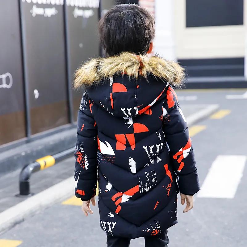 Boys and Children's Winter Clothes Down Cotton Clothes Mid-length Warm Parka Jackets Thick Jackets