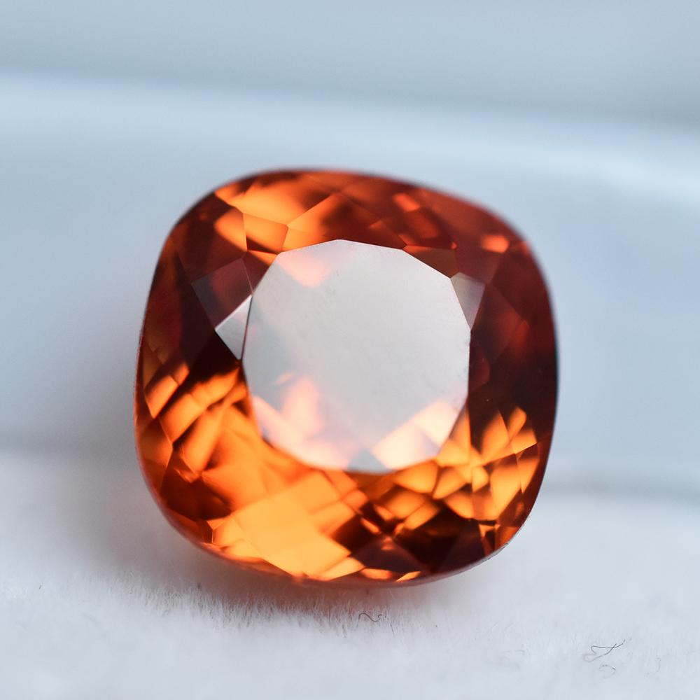 High Quality Natural 5.80 Ct Orange Sapphire Square Cushion Gemstone
