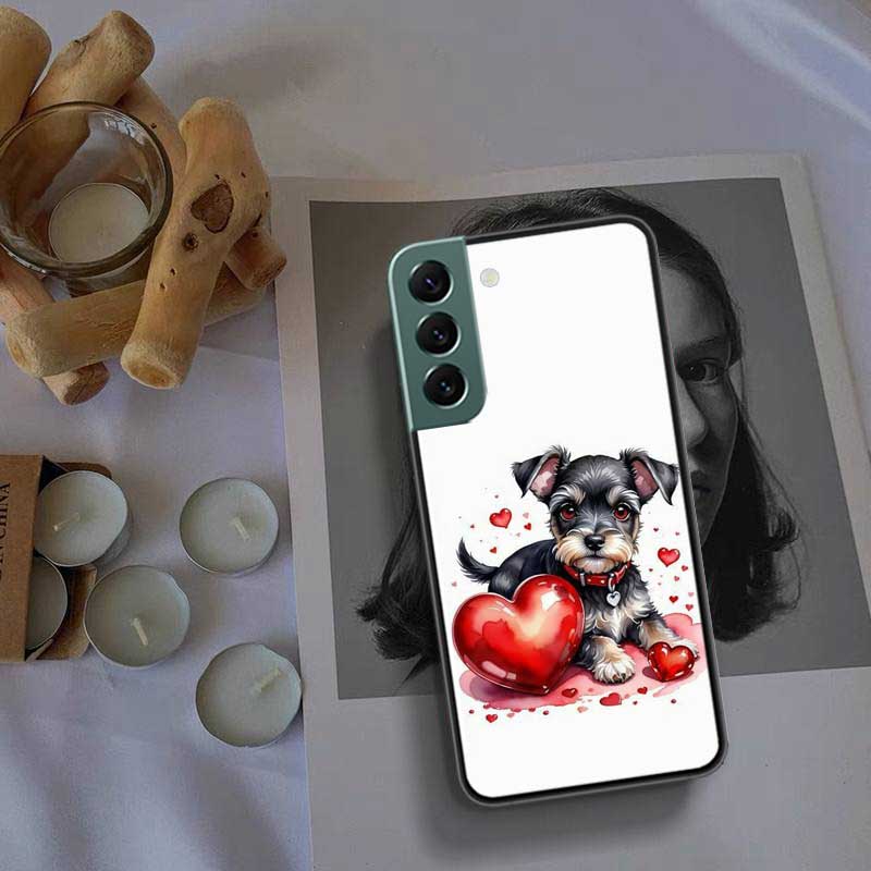 Lovely Puppy Heart Dogs Phone Case For Samsung Galaxy S22 S25 Ultra S21 S10 Plus S26 Edge S20 S23 S24 FE Cover Silicone Soft