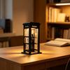 Vintage Telefonzelle Nachtlicht, Retro Rote Straßenlaterne mit Warmem LED, Miniatur Schreibtischlampe für Schlafzimmer Büro