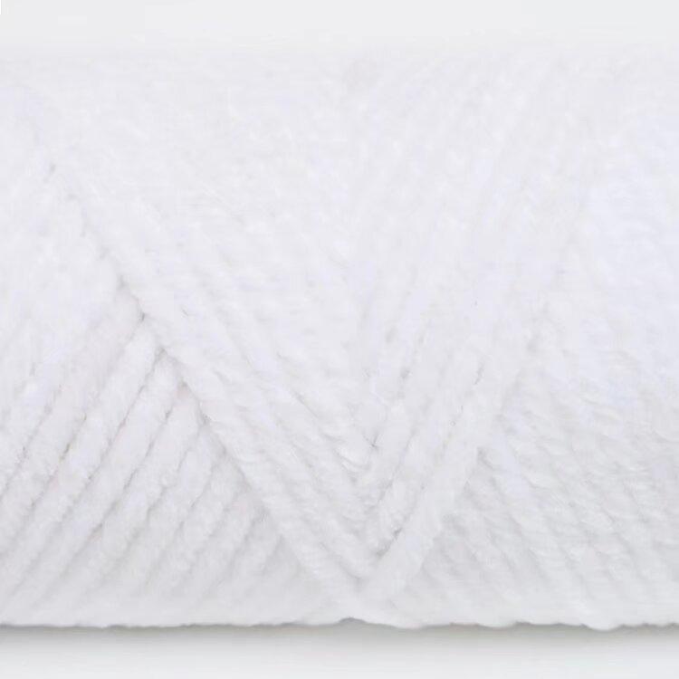 3 Strands Glossy Velvet Hand-Woven Thread Woven Scarf Doll Blanket Chenille Thread Segment Dye 100G Ball