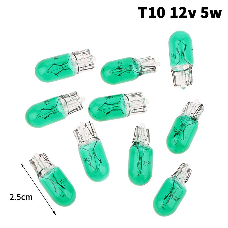 10Pcs 24V 1.2W T5 /12V 5W T10 Glass Light Bulb Dashboard Instrument Panel Brake Light Bulbs Headlights Lamp Lights Car Lights