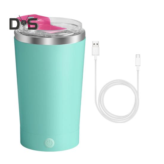 

Чашка для кави з автоматичним перемішуванням, 400 мл, автоматична магнітна чашка для змішування з нержавіючої сталі, портативна акумуляторна електрична кавова чашка для домашнього офісу A зелений