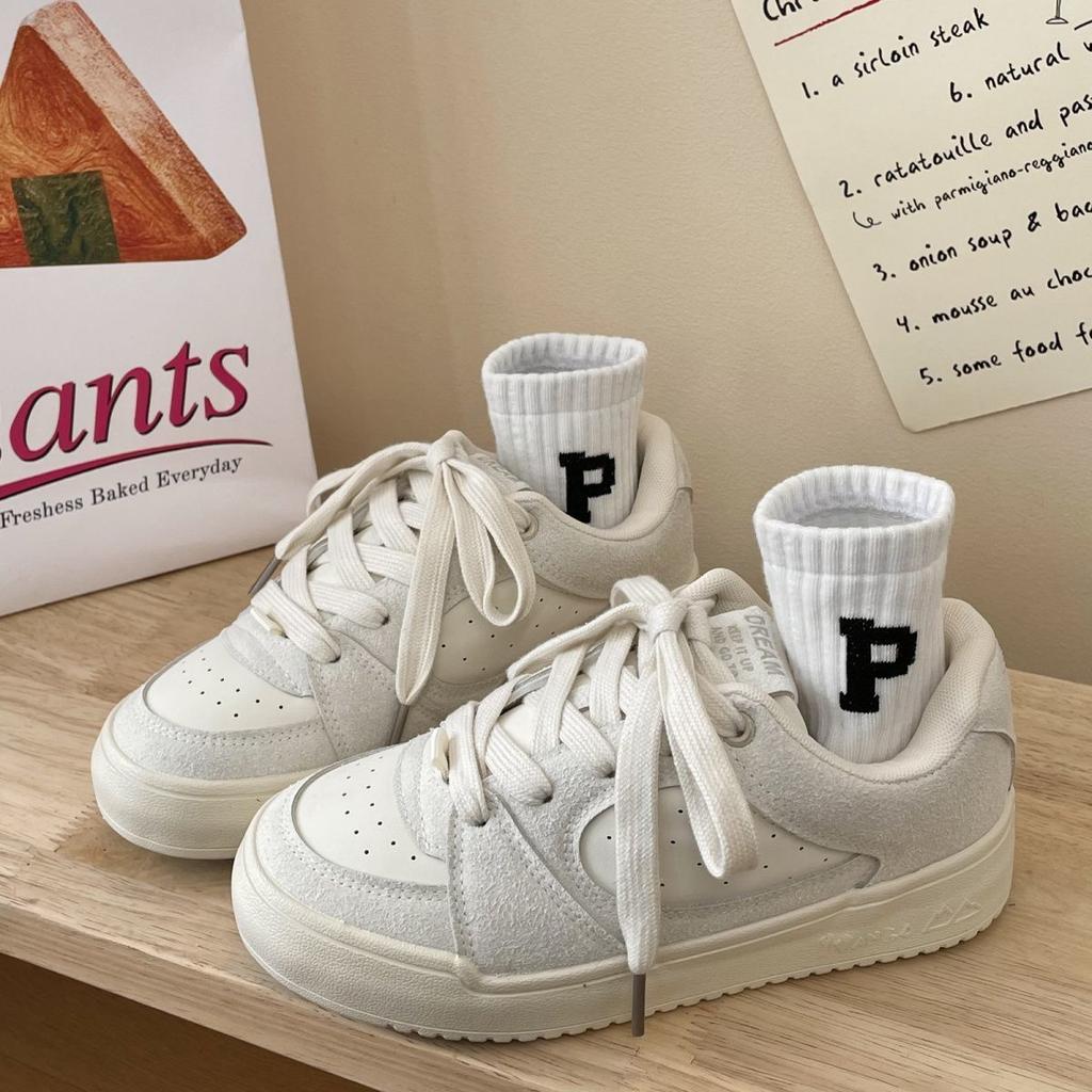 Campus board shoes women's 2025 autumn versatile platform white shoes niche bread shoes casual shoes women's low-top round head
