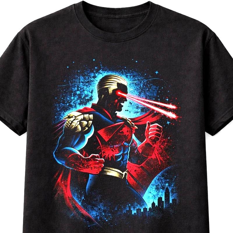 Homelander Laser Eyes Superhero The Boys Silhouette Graphic TShirt Unisex S5XL S