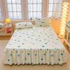 Soft Bed Skirt Printed Bed Cover with Rufffles Simple Style Mattress Protector falda de cama Lace Bed Sheets (No Pillowcase)