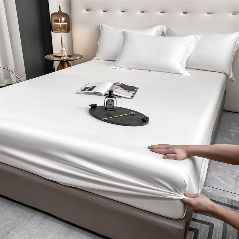 Natürliches Maulbeerseiden Spannbettlaken Matratzenbezug Queen King Size Maßanfertigung Luxuriöse High-End Seidenbettwäsche 90x190x25cm