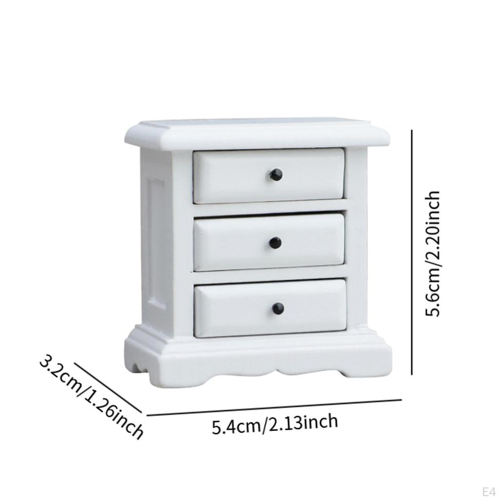1:12 Dollhouse Wooden NightStand Bedroom Furniture Mini Bedside Table