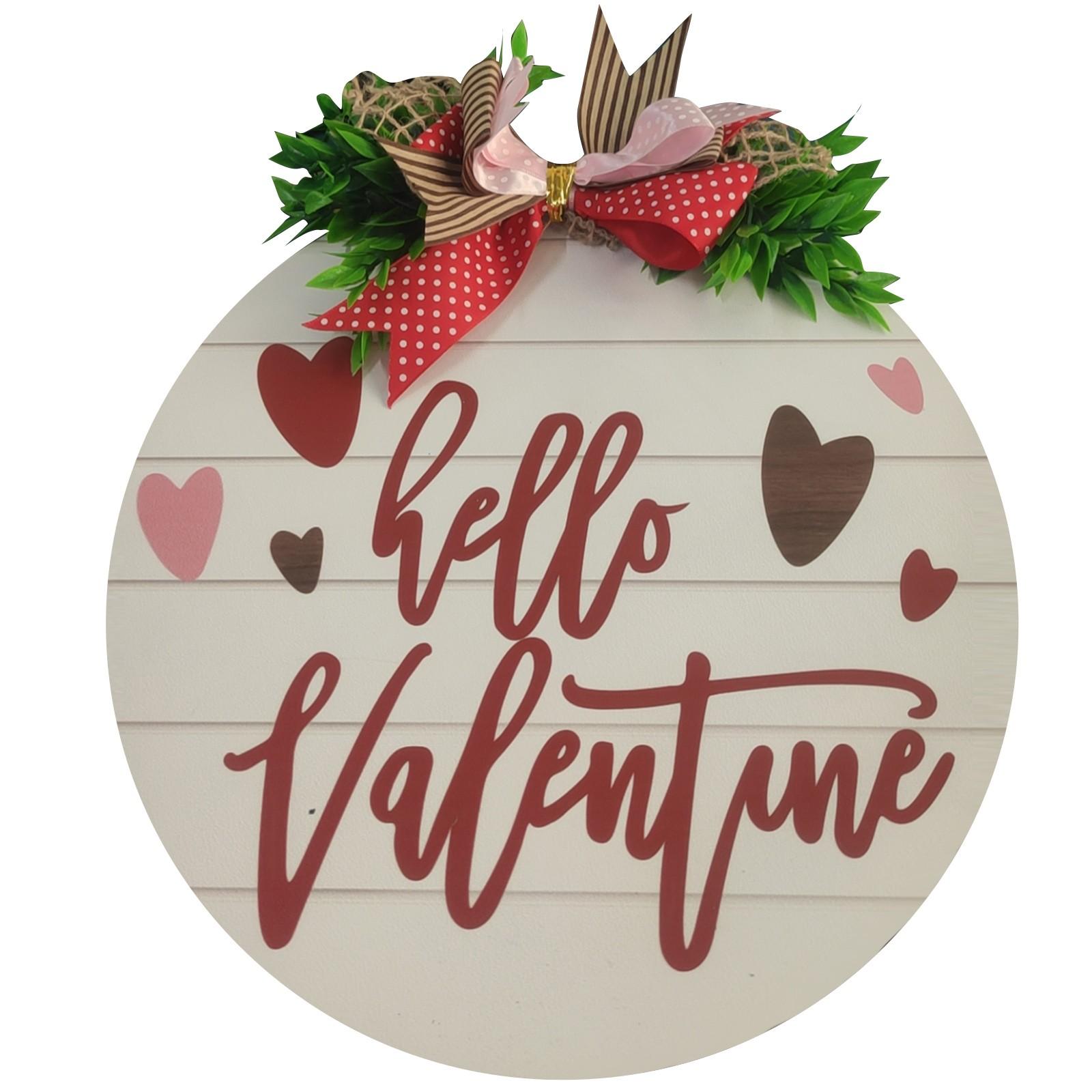 

День святого Валентина Подвесной деревянный дверной кулон Свадебная входная дверь Внутренний двор Ворота Фоновое украшение стены Подвесной E