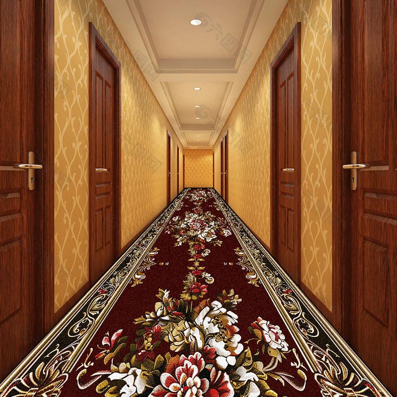Gorgeous Retro European Decoration Home Carpet Runner Red Long Corridor Rugs Non-slip Stairway Carpets Luxury Doorway Floor Mats