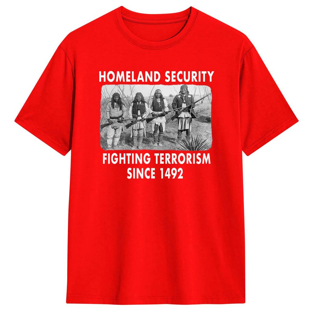 Unisex Womens TShirt Homeland Security Fighting Terrorism T Shirts Harajuku Summer Tee Shirt Streetwear Cotton Clothing Gift