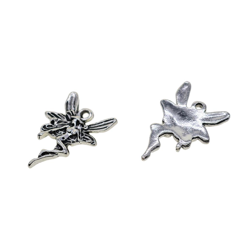 50pcs Tibetan Silver Dainty Ange Tooth  Fairy Charms Jewelry DIY Making