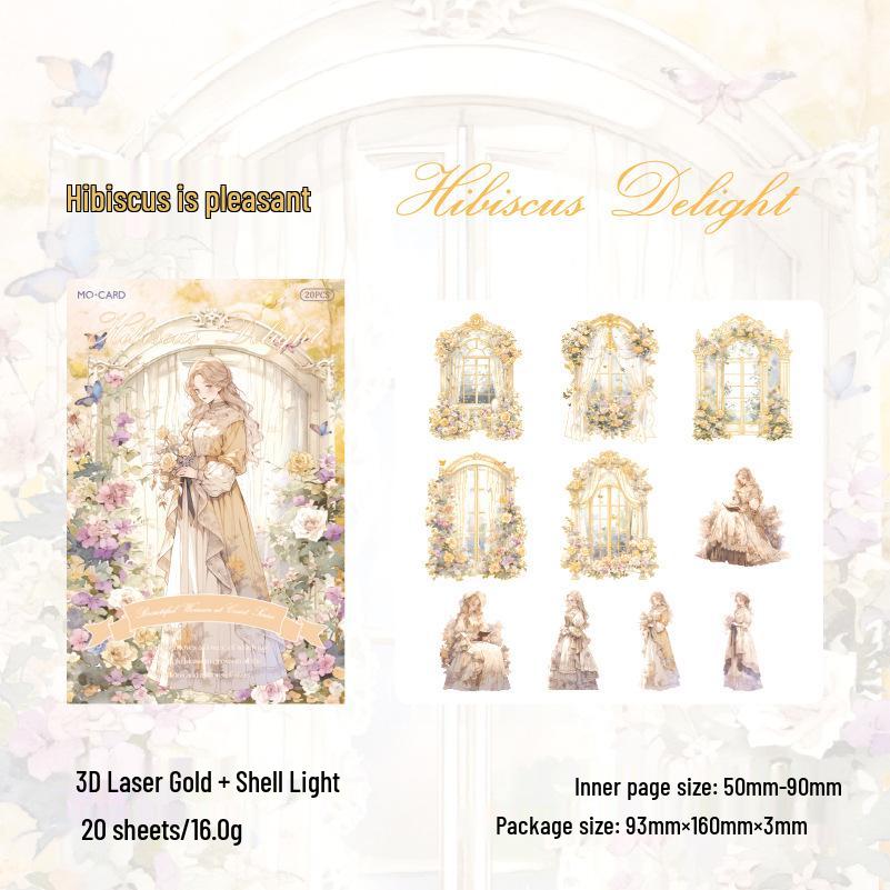 Momo PET Laser Gold Stickers: Royal Beauty Retro Dreamy Girl Journal Series