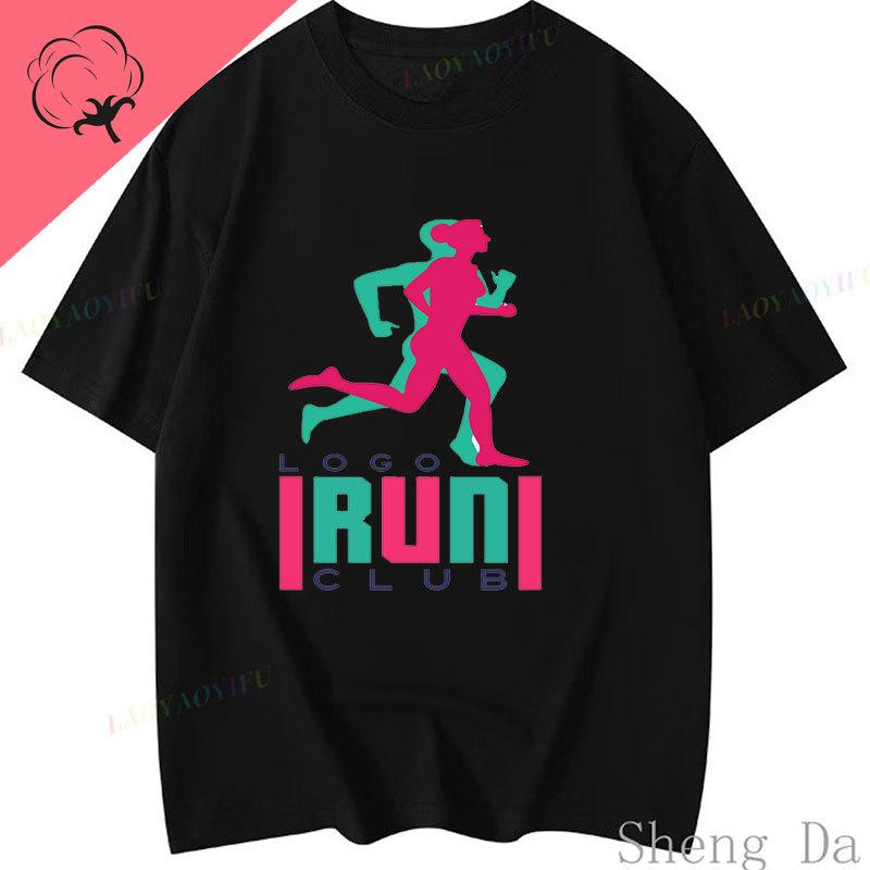 Casual Loose Cotton Oneck Sport T Shirt Run Fit Running Classics Graphic T Shirts Unisex Women Streetwear Clothes