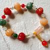 Exquisite Golden Silk Jade Beaded Bracelet with Safety Tassel for Women & Men