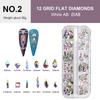 Amazon 12 Gitter, Maniküre Diamant Sonderform Flachboden Strassstein, Maniküre Schmuck Diamant DIY Nageldekoration