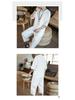 Men's Chinese Linen Pajama Set: Short Sleeve Hanfu Top with Frog Buttons and Cotton Linen Capri Pants In Trendy Loose Fit