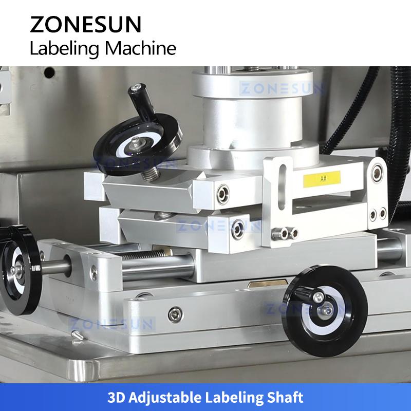 ZONESUN ZS-TB300N Automatic Round Flat Bottle Labeler Single Double Side Labeling Wrap Around Labeler for Juice Beverage