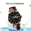 POEDAGAR Casual High Quality Men Watch Waterproof Luminous Leather Original Wristwatch Quartz Business Watches for Men Reloj