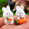 Easter Cute Rabbit Figurine Carrot Fairy Garden Potted Plant Mini DIY Ornament Garden Micro Miniature Landscape Decoration Craft